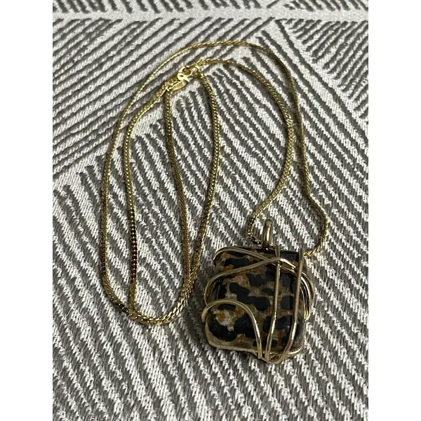 MONET Pendant Necklace Signed Black & Gold Leopard Pendant 30” - Image 3