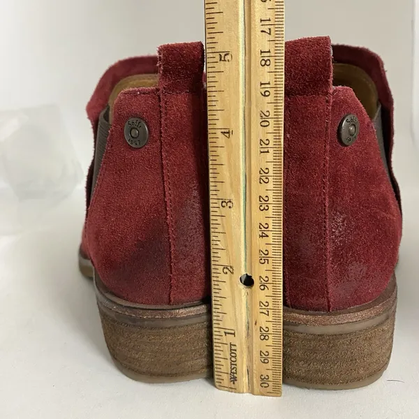 Sofft Bergamo Women US 7.5 M Red‎ Suede Leather Biker Ankle Chelsea Bootie - Image 9