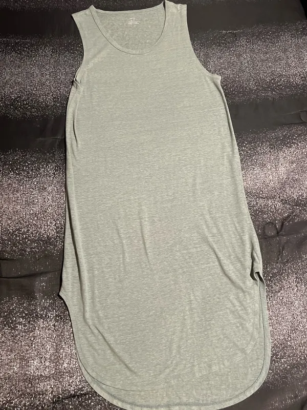 Womens medium Aerie Sage Green Relaxed Fit Sleeveless Midi Dress - Image 2