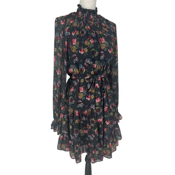 Cinq à‎ Sept Daija Belted Tiered Floral Print Chiffon Mini Dress - Image 8