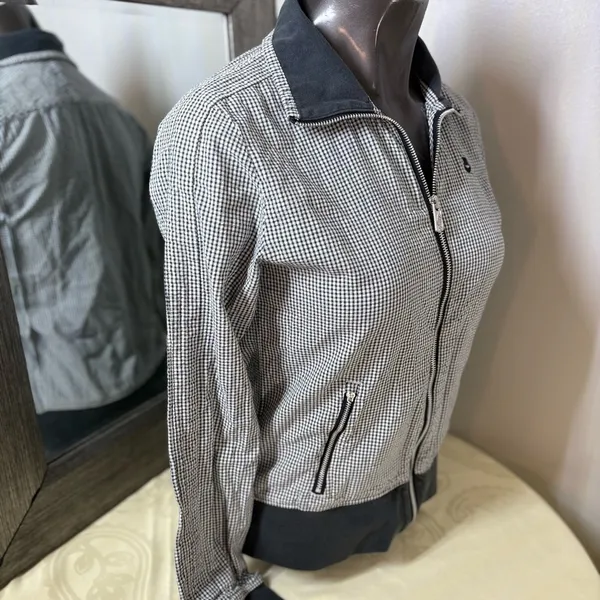 Vintage 90’s Nike Black and White Bomber Jacket with Stand-Up Collar - Image 11