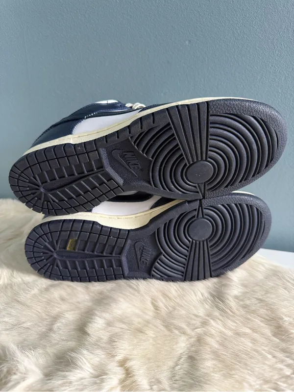 Nike Women’s Dunk Low Premium Vintage Navy White Sneakers - Image 12