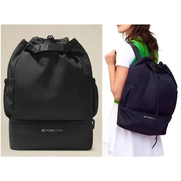 BEYOND YOGA Convertible Backpack Drawstring Tote Lightweight Black Gym Bag - Image 3