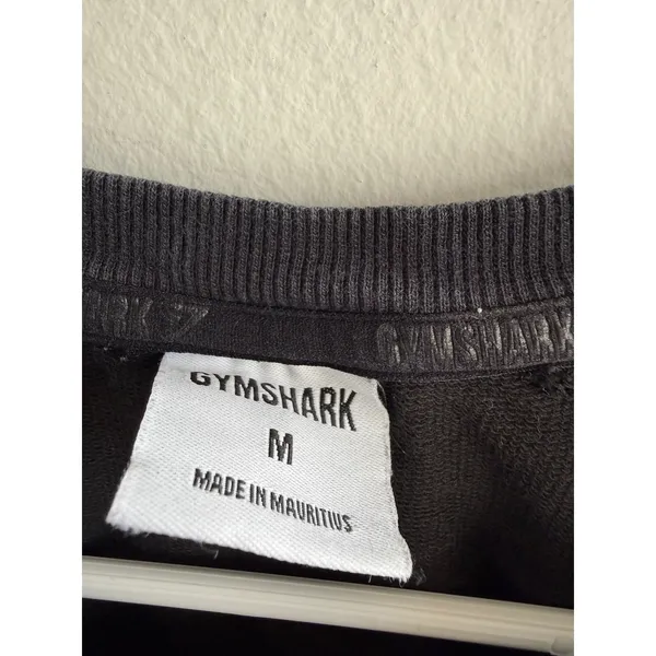 Gymshark Womens Black Long Sleeve Cropped‎ Sweatshirt Logo Crew Neck Size M - Image 5