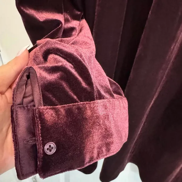 Cato Velvet V-Neck High Low Long Sleeve Burgundy Blouse Plus Size 26/28W - Image 6