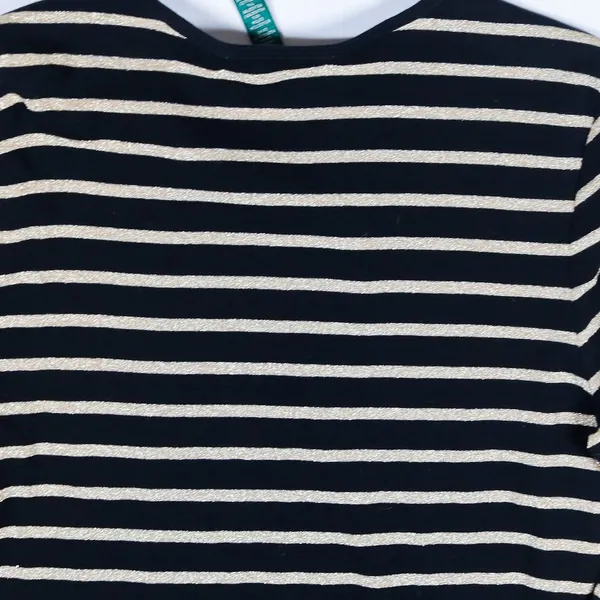 Lauren‎ Ralph Lauren Top Womens Large Black Gold Metallic Striped Long Sleeve L - Image 11