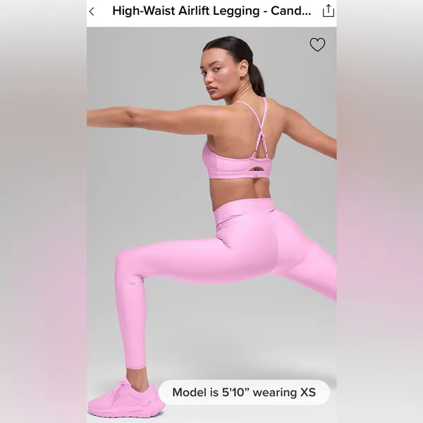 Alo Yoga NWT High Waist Airlift Leggings Candy Heart Pink Size M - Image 4