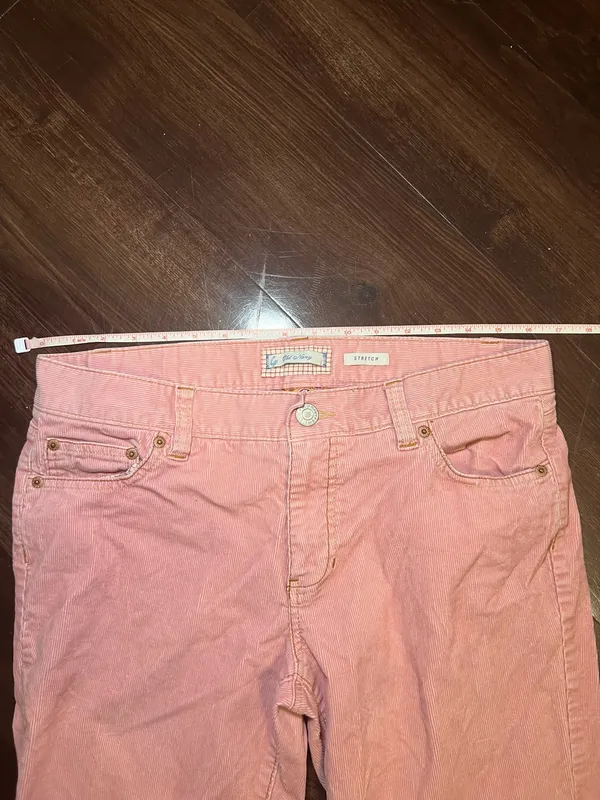 Vintage Y2K Old Navy Corduroy Pink Flare Jeans - Image 4