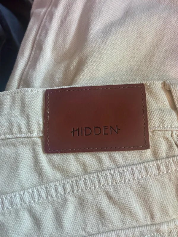 Hidden Jeans Size 27 Women’s Straight Mid Rise Carpenter Cream Denim EUC - Image 7