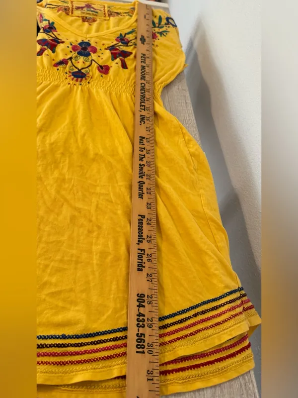 Johnny Was Cotton Embroidered Dress Sundress Boho Floral Hummingbird XS *Flaw* - Image 4