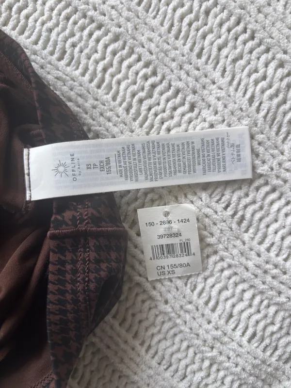 OFFLINE by Aerie NWT REAL ME XTRA brown houndstooth top - Image 5