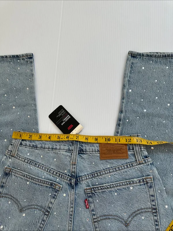 Levi's NWT Baggy Dad Barrel Jeans with Crystal Embellishment Dazzle Me, 25 x 32 - Image 7