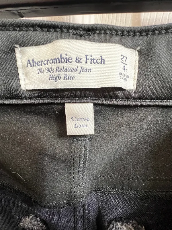 Abercrombie & fitch Mixed Fabric High Rise 90s Relaxed Jean size 27 - Image 6