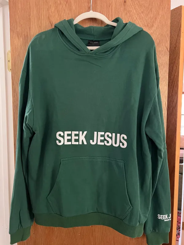 Seek Jesus forest green hoodie - Image 2