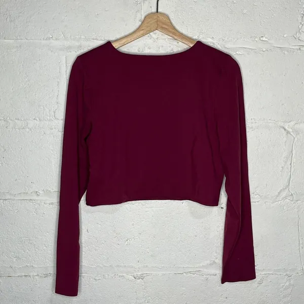 Aritzia Babaton Women Contour Crew Cropped Longsleeve Fitted Top 2XL Mauve‎ - Image 2