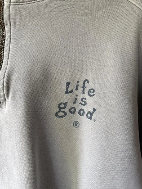 Life is Good Cropped Quarter-Zip Sweatshirt Mock Neck Pullover - Image 3