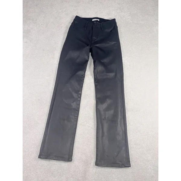 Good American Good Straight Coated jean in Black 0/25 - Image 2