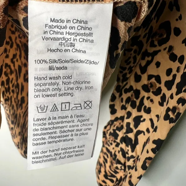 J. Crew Leopard Rufle Silk Blouse Size 8 - Image 6