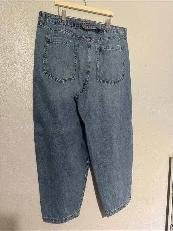 Wild Fable Baggy Skater Jeans Cinch Back Barrel Leg Denim Light Wash Size 16R - Image 4