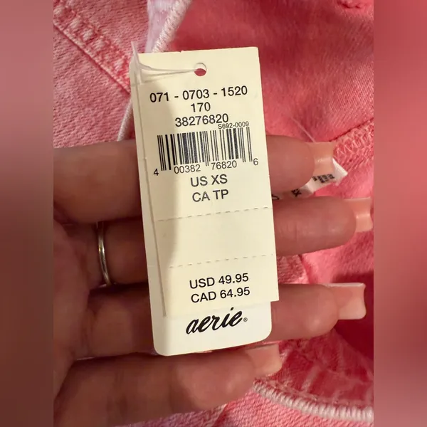 Aerie Pink Demin Mini Skirt Size XS‎ - Image 4