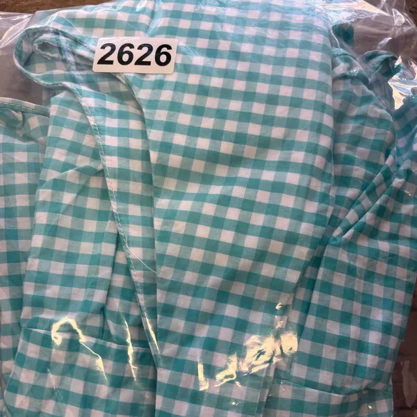 Amanda Uprichard‎ teal gingham sleeveless dress size large - Image 8