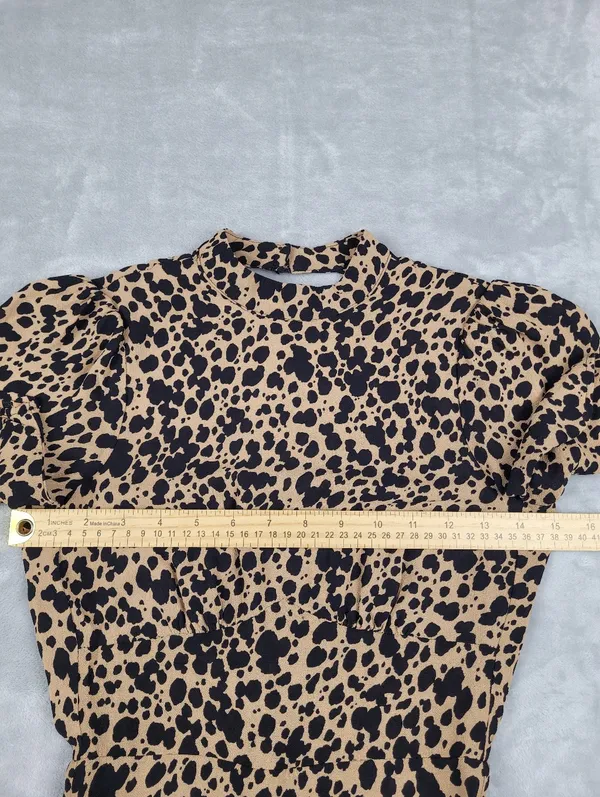 Reformation Dusk Dress Midi Animal Print Size 0 Open Back - Image 7