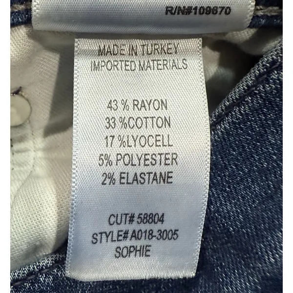 AGOLDE Sophie High Rise Crop Jeans‎ Medium Wash Blue Stretch Denim Raw Hem 29 - Image 5