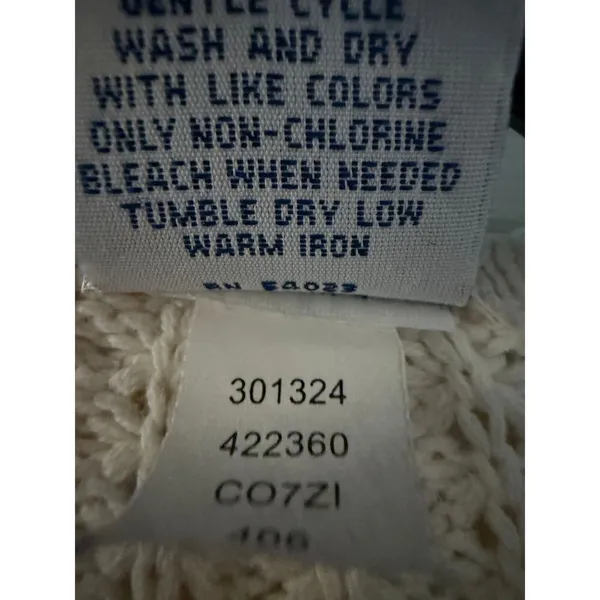 Vintage‎ Old Navy Crochet Hoodie XL Women's Cream Zip up - Image 3