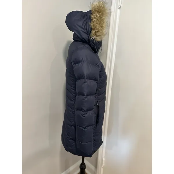 EUC Marmot Sz:XS Navy 700 Down fill Hooded Mid Length Parka Winter Coat Jacket - Image 4
