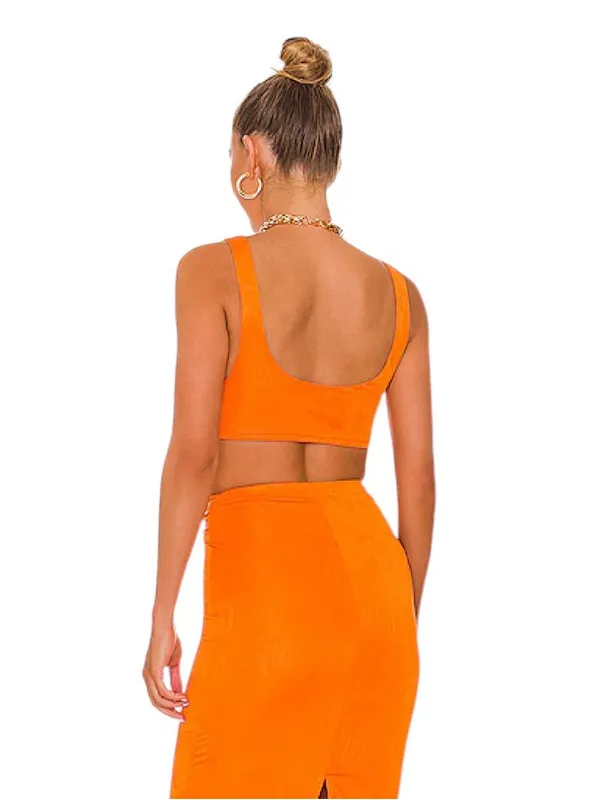 superdown- Joana Crop Bright Orange Twist-Front Size XS - Image 3