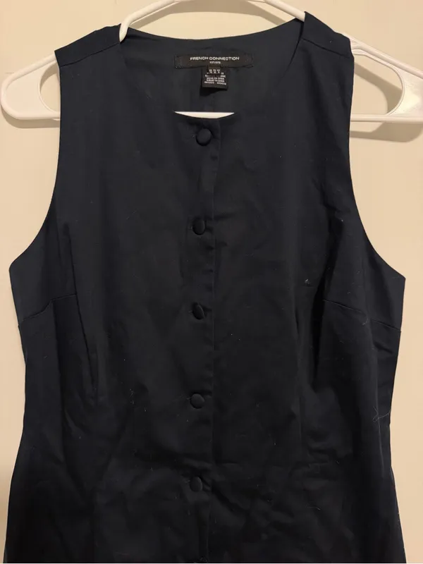 French Connection Navy Sleeveless Shift Dress - Image 2
