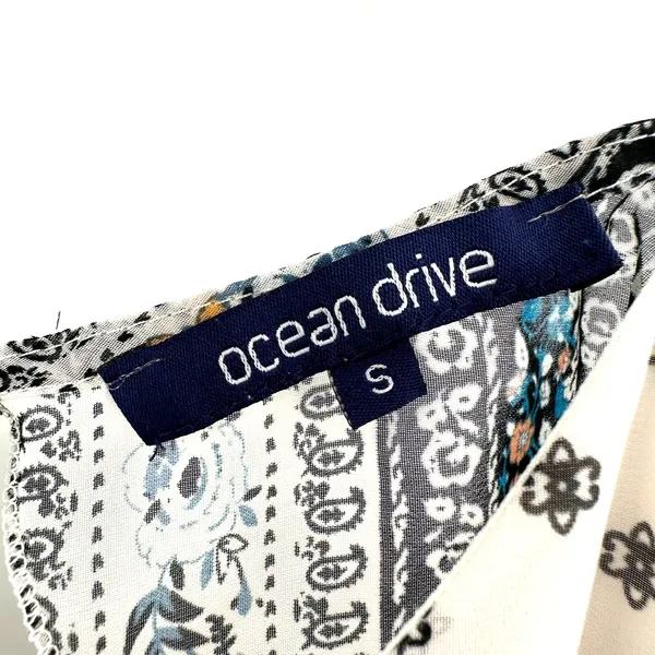 Ocean Drive size small sleeveless open back mini dress‎ blue white - Image 4