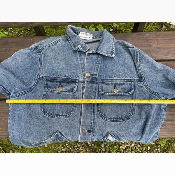 Vintage Guess Georges Marciano Denim Trucker Jacket Acid Wash Blue Women Medium - Image 3