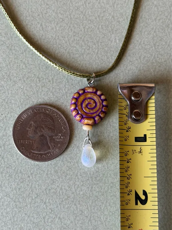 Handmade quality Czech glass swirl bead fairy boho vintage retro funky style necklace🌿✨ - Image 6