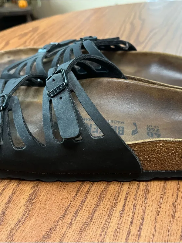 Birkenstock Women's Black Triple-Strap Slide Sandals - Image 2