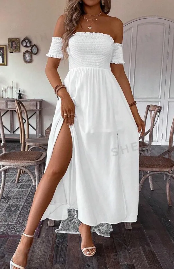 SheIn White Off-Shoulder Dress - Image 2