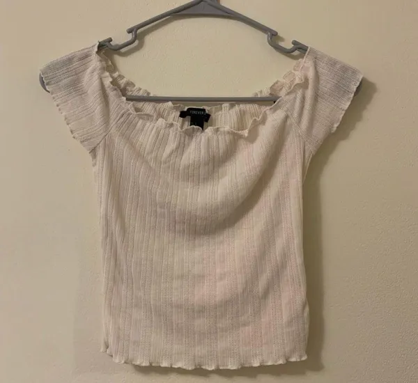 Forever 21 White Off-the-Shoulder Top - Image 2