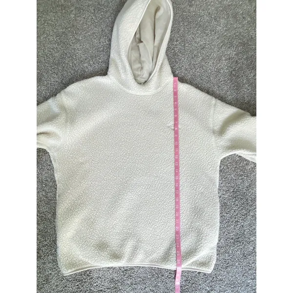 Aritzia TNA Sherpa Fleece Hoodie Cream Pullover Sweatshirt M - Image 4