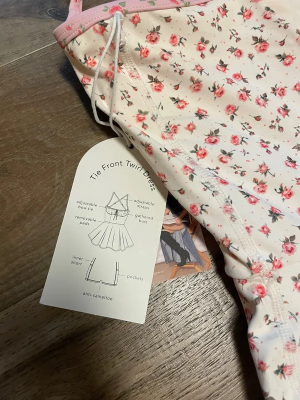 NWT! Popflex Target X Blogilates Tie Front Twirl Active Dress Floral Size Small - Image 8