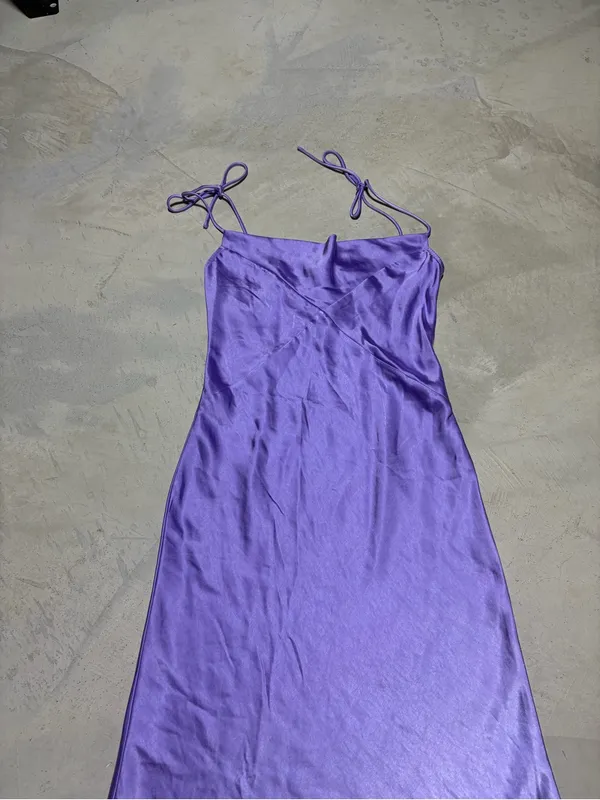 Hello Molly NWT Lavender slip into the night Tie-Shoulder Midi Dress 6 - Image 3
