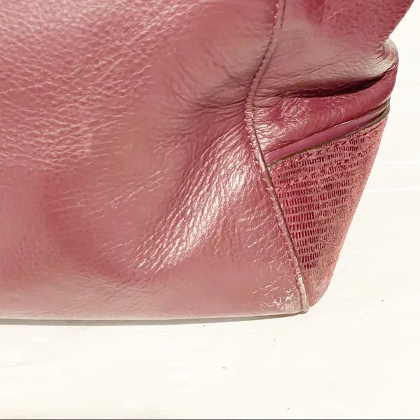 Coach‎ Taylor Red Leather Alexis Carryall Bordeaux Shoulder Bag Tote 25205 Gold - Image 5