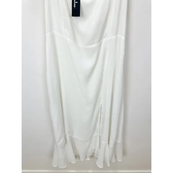 Lulus Summer Invite White Tie-Strap Tiered Midi Dress Wedding Bridal XL NWT - Image 8