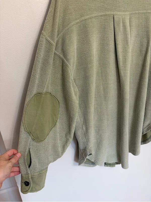 Free People Oversized Fall Ruby Shirt Jacket / Shacket in Sage Green - Size XS - Image 8