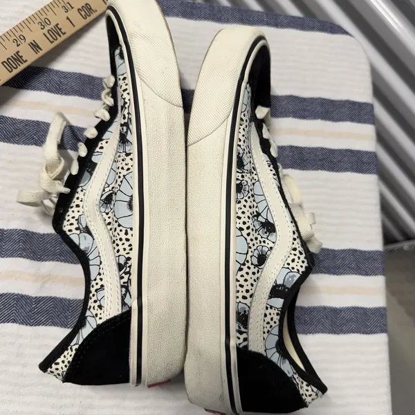 Vans Old Skool VR3 Cush Floral Sneakers Black White Lace Up Shoes Unisex Size 8 - Image 6