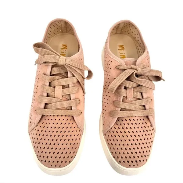 Mi.iM Dusty Rose Milo Perforated Vegan Suede Sneakers Size 10 - Image 2