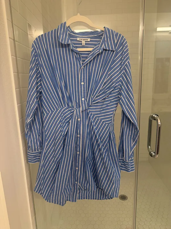 Steve Madden Blue and White Striped Dress - Image 3