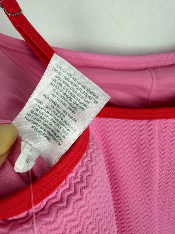 NWT Wild Fable Pucker Textured One Piece Swimsuit Pink Size Medium M 8-10 NEW - Image 8