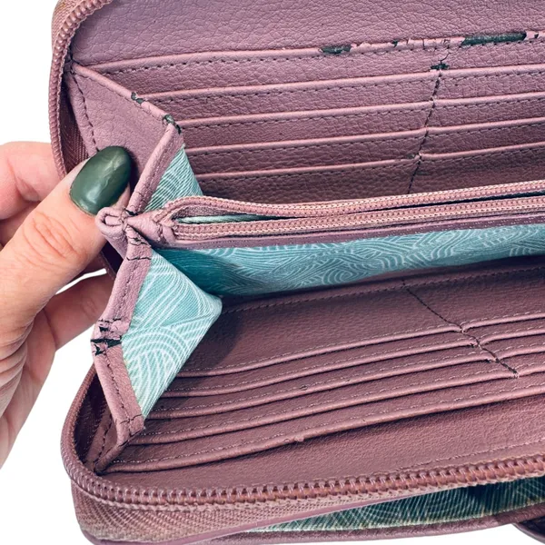 The Sak Leather Studded Wallet Crossbody‎ Purse Convertible Phone Bag Mauve - Image 5