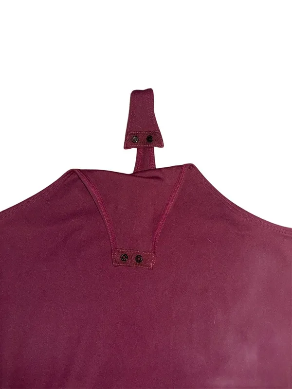 Square Neck Short Sleeve Thong Bodysuit - Wine 🍷 (Color) - Image 5
