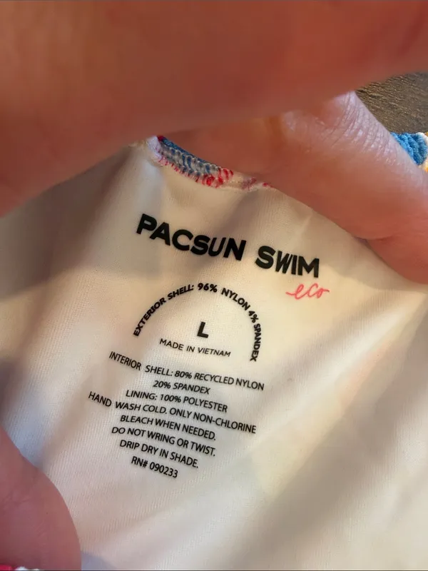 Pacsun Swim Mila Textured Curtain High Cut Bikini Bottom & Top Large - C27-115 - Image 3